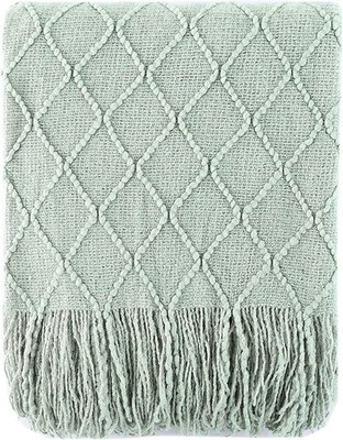 BATTILO HOME Sage Green Throw Blanket for Couch, Boho Bed Throws for Home Dec...