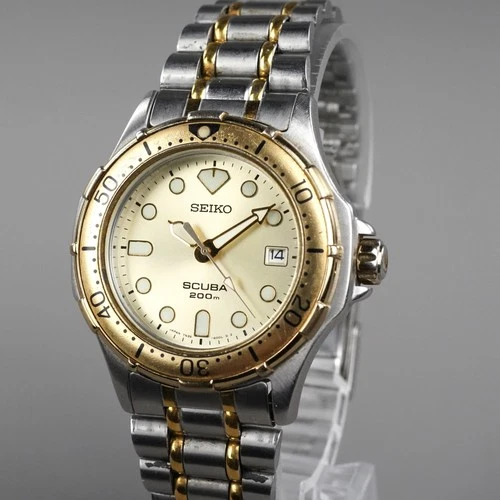 SEIKO 1991 Vintage Diver SCUBA 200m 7N35-6000 Men's 41mm Watch New Battery