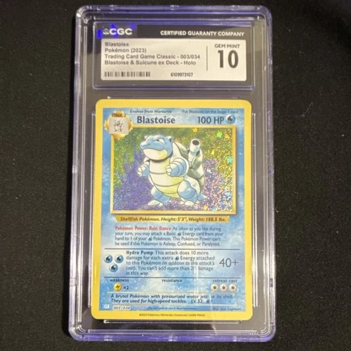 Blastoise 003/034 Trading Card Game Classic Holo CGC 10 English Pokémon TCG