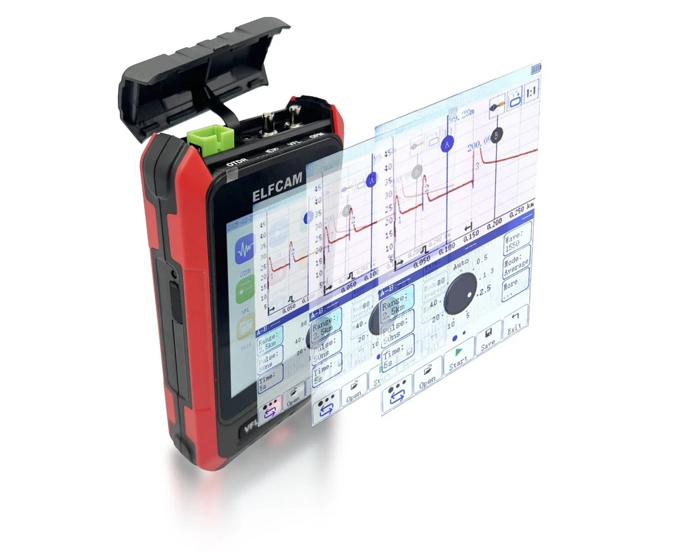 OTDR E-2800 Monomode 1310/1550nm VFL Photomètre 22/20dB Jusqu’à 60km +Adaptateur - Bild 3 von 4