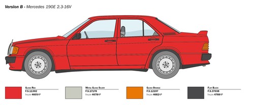 Italeri IT3624 Mercedes-Benz 190E, Modellbausatz - Bild 5 von 11