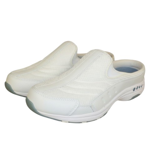EASY SPIRIT TravelTime TRAVEL TIME CLOGS Sneakers Slip-On White Leather 6.5-M