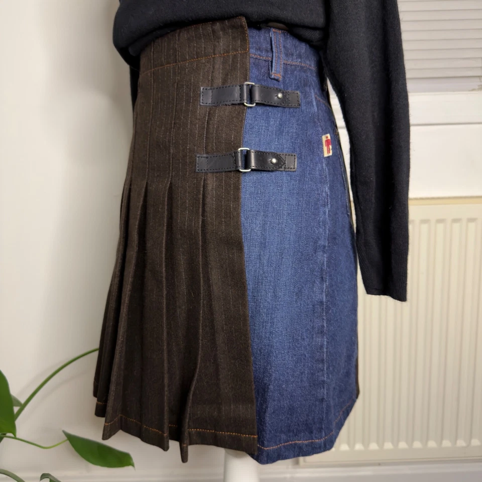 Minifalda Jean Paul Gaultier JPG Jeans Plisada Kilt - Archivo - Talla 40 IT Foto 2 de 4