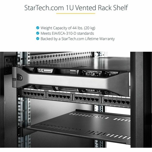 StarTech Vented 1U Rack Shelf - 10in Deep - 1U Rack Mount Shelf (cabshelfv1u) - Picture 8 of 8