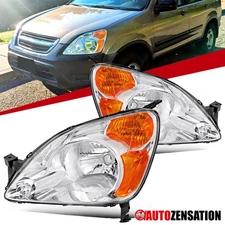 Fits 2002-2004 Honda CRV CR-V Headlights Lamps Replacement Left+Right 02 03 04