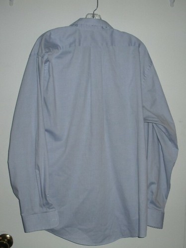 Arrow Mens Long Sleeve Shirt Sz 17-34/35 Wrinkle Free Pinpoint Blue Made in USA - Picture 2 of 3