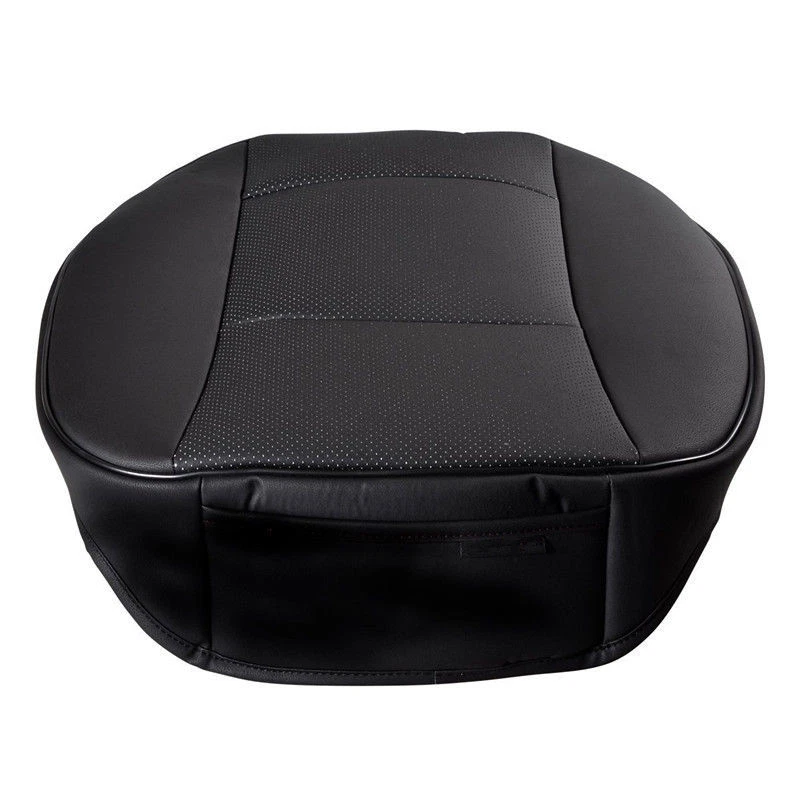 Cojín transpirable protector de cuero PU envolvente completo para funda de asiento delantero de automóvil Foto 3 de 4