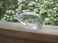 Orrefors Sweden Crystal Paperweight Figurine Pig 6