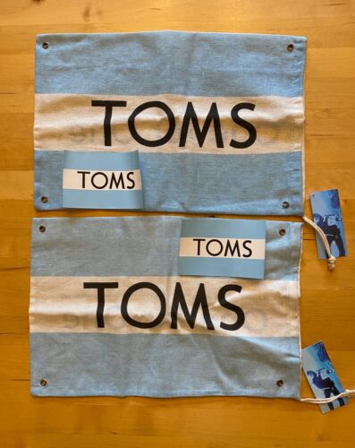 14" x 9.5" Details about   Toms DustBag Flag New Travel Storage Blue & White Draw String Bag 