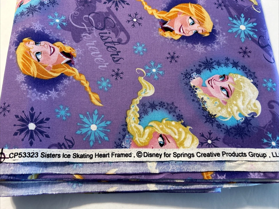 Purple Frozen Sisters Ice Skating Heart Frame by Springs Creative 4 Yds X 44” - Image 2 of 3