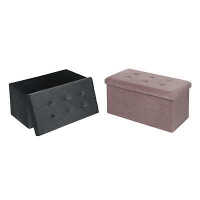 Sitzhocker Samt Sitzwürfel mit Aufbewahrungsbox Ottoman Sitztruhe Hocker Sitzbox