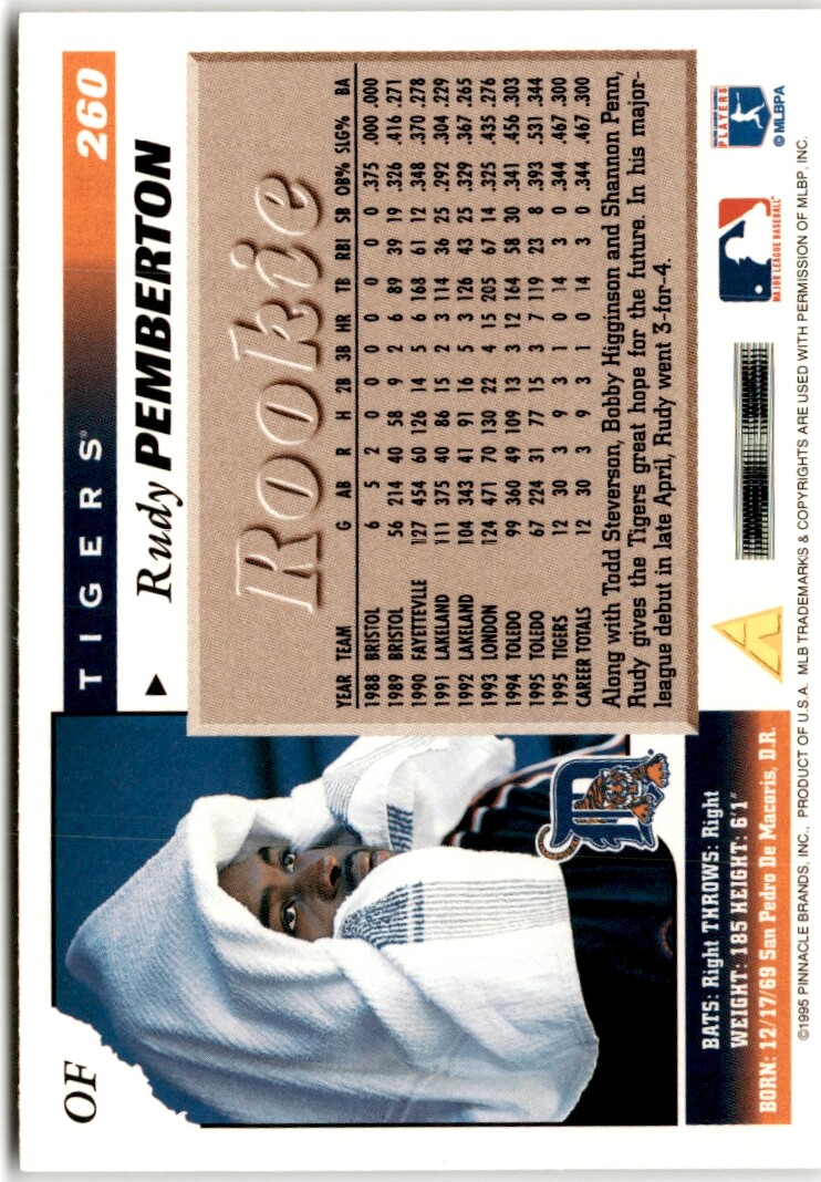 1996 Score #260 Rudy Pemberton Tigers | eBay