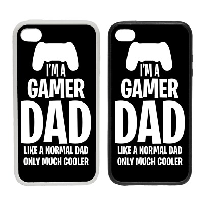 Bedruckte Gummi Clip Handy Hülle Cover iPhone - Ich bin ein Gamer Vater - Zitat