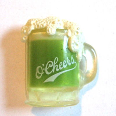 VTG O'Cheers Green Beer Pin Mug of Green Beer Plastic Hallmark