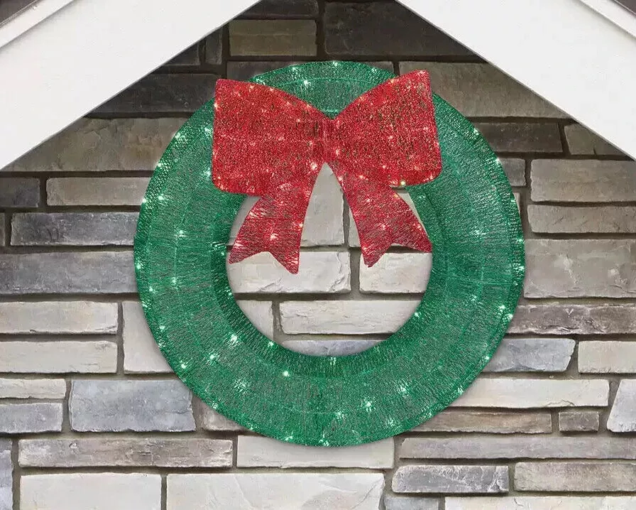 Outdoor led christmas wreaths deals