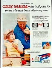 Gleem dental toothpaste ad vintage 1956 original advertisement