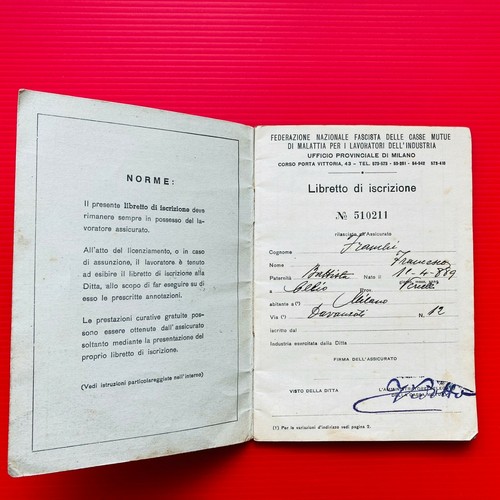 Funda Inscripción Federaz. Naz.le Fascista Altavoces las Mutuas (Año 1937 - Picture 2 of 4