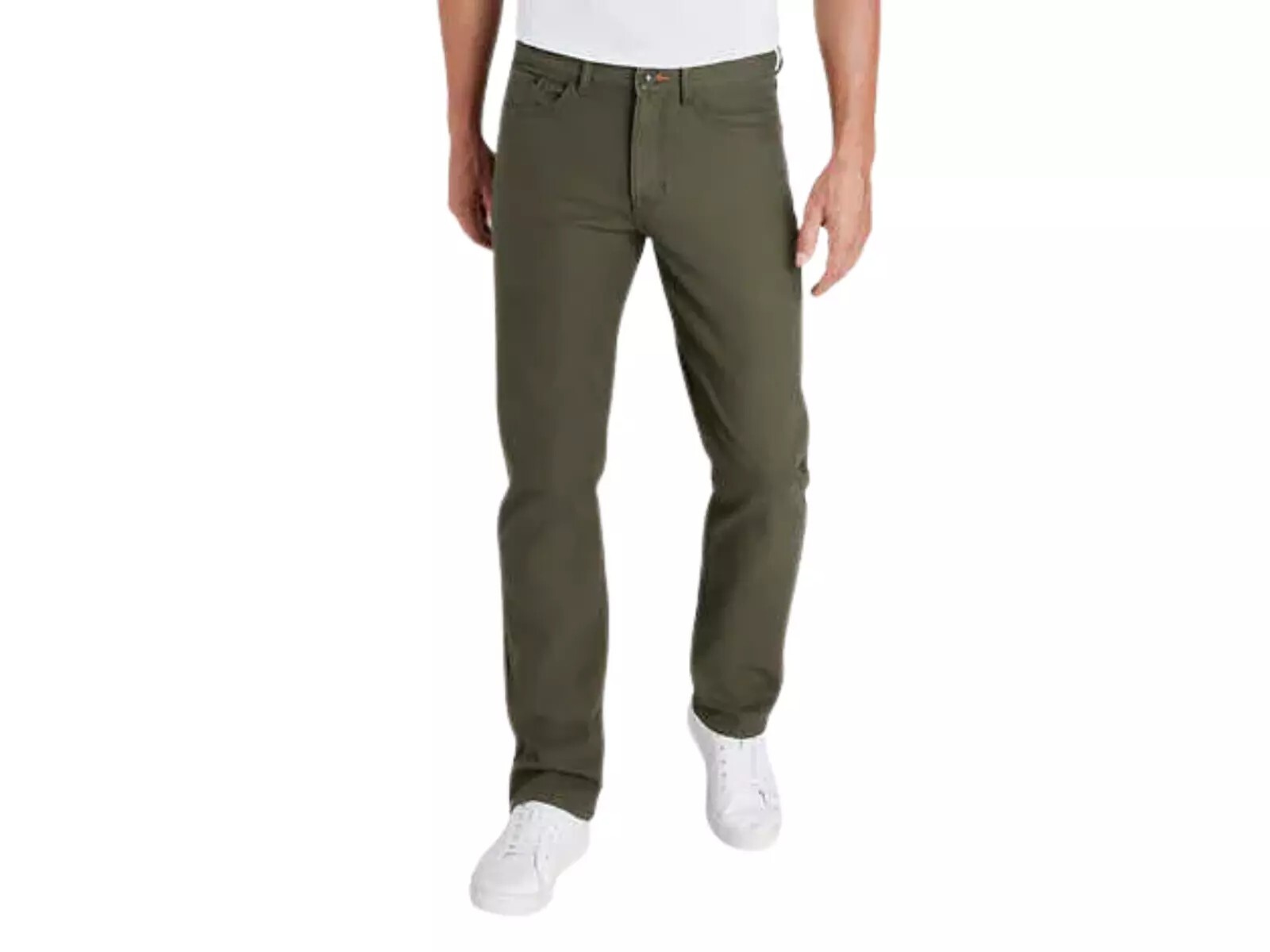 Weatherproof Vintage Men’s Fleece Lined Pant Bonded Stretch Canvas 36x32 Green