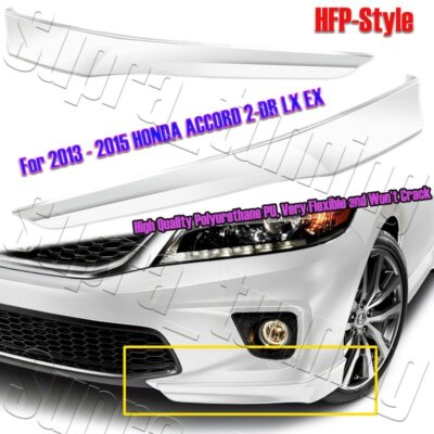 Painted White For 2013-2015 Honda Accord 2-DR HFP-Style Front Bumper Spoiler Lip
