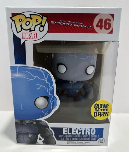 Funko Pop The Amazing Spider Man 2 Electro GITD #46 Vaulted!!!  Mint w/Protector