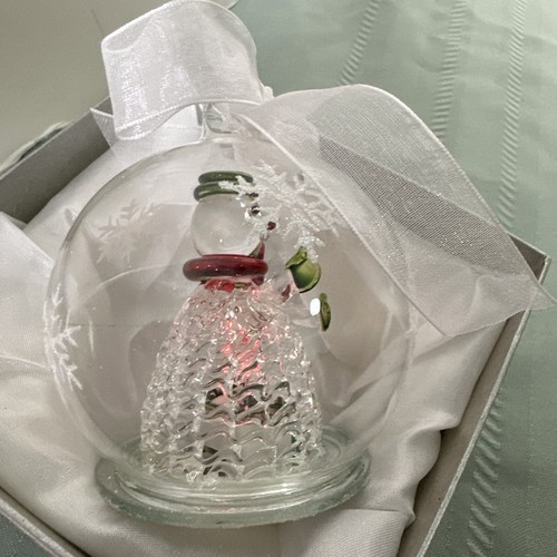 Illuminating Glass Snowman Christmas Tree Ball Ornament Multi Color Box - Picture 4 of 8