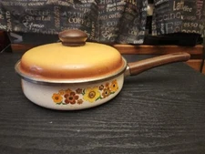 1970s Crowning Touch Harvest Blossom Flower Power Frying Pan 8.5"