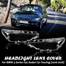 LED Headlight Headlamp Lens Cover Left+Right For BMW F30 F31 3 Series 2016-2018