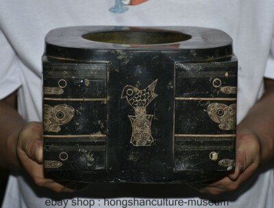 Ancienne statue Yu Zong 8" culture chinoise acheter Hongshan sculpture lignes de bête