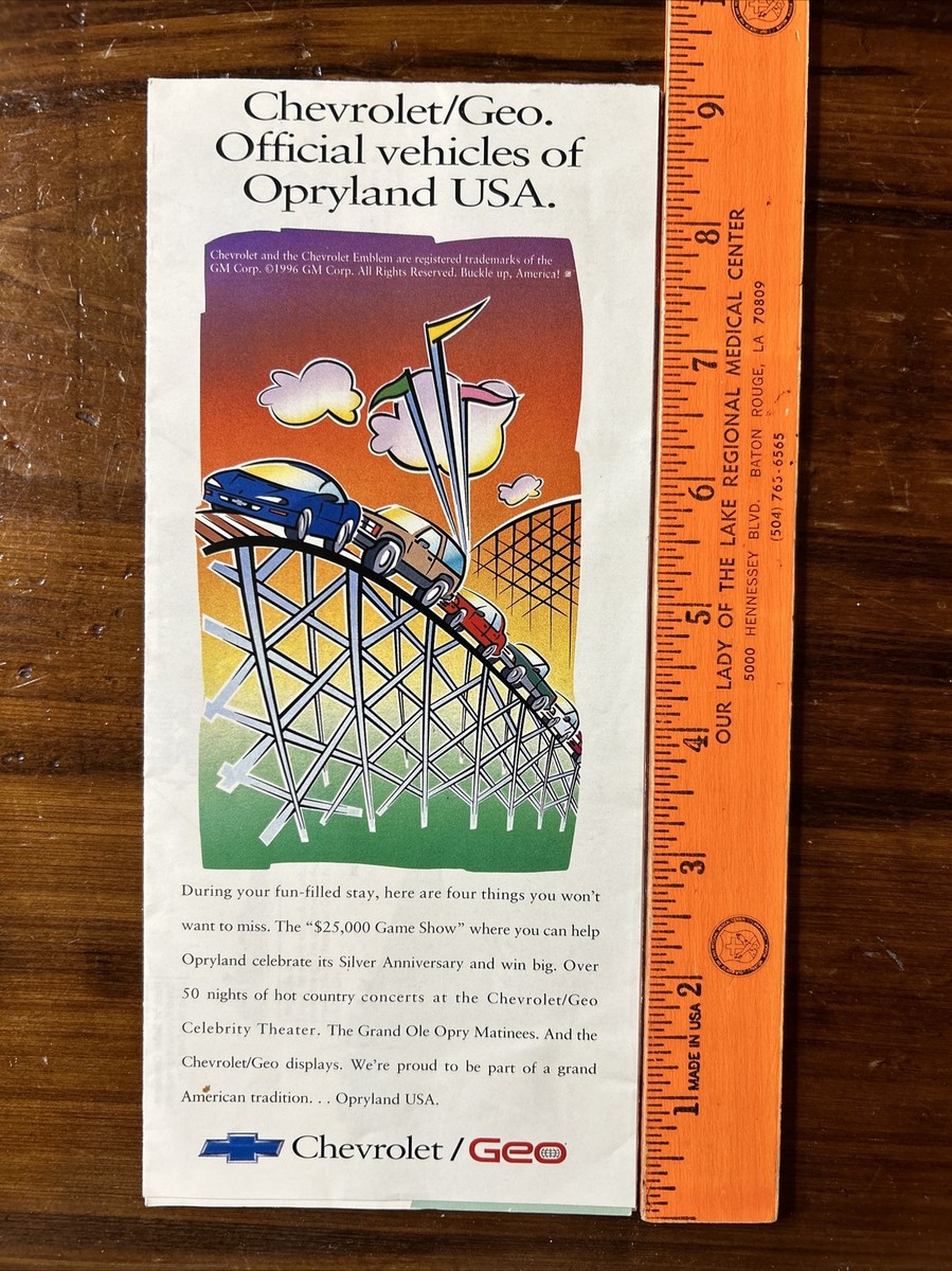 1994 Opryland USA Theme Park 25th Anniversity Map & Guide