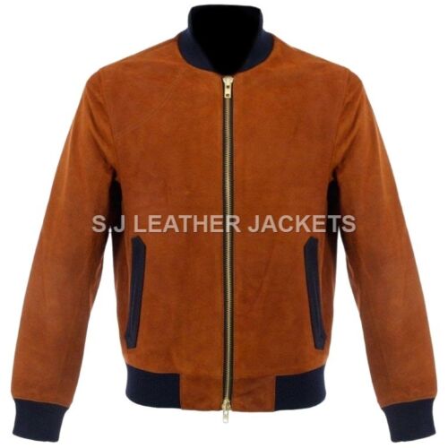 Men's Bomber Style Suede Leather Fashion Jacket | eBay