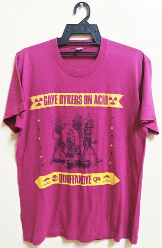 VINTAGE 80s GAYE BYKERS ON ACID PSYCHEDELIC ROCK GREBO TOUR CONCERT T-SHIRT PWEI
