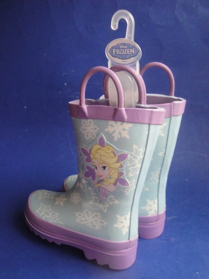 Botas de Lluvia Disney Niñas Frozen Elsa Copo de Nieve Púrpura, Talla 6 Foto 3 de 4