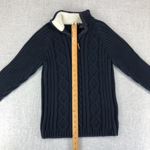 SKYR Sweater Boys Large 14-16 Cable Knit Sherpa Collar 1/4 Zip Fisherman Ski - Picture 8 of 9