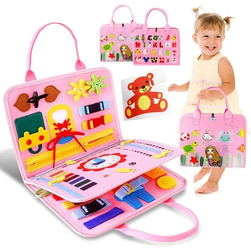 Montessori Busy Board Toys - Toddlers Sensory Development Travel Activities Toy - Picture 15 of 18