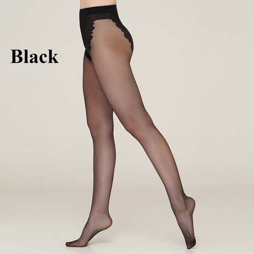 Giulia Bikini classic women's sheer silky matte tights with lace panties 20 Den - Picture 8 of 39