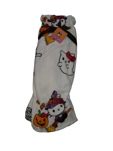 Hello Kitty Throw Blanket Halloween Ghosts Witch Pumpkin Plush Fleece Oversized
