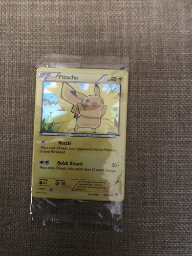 Factory Sealed Holo Pikachu #42/146 XY Movie Promo Pokemon Card + Bonus (2 Card) - Picture 1 of 2