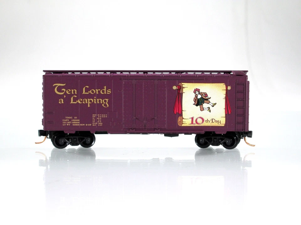 N Scale **TEN LORDS LEAPING** 12 Days Christmas Box Car -- Micro Trains 02100510 - Image 2 of 4