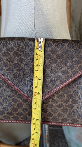 Vintage Rare CELINE Envelope Clutch Macadam Leather Canvas Crossbody bag - Picture 7 of 24