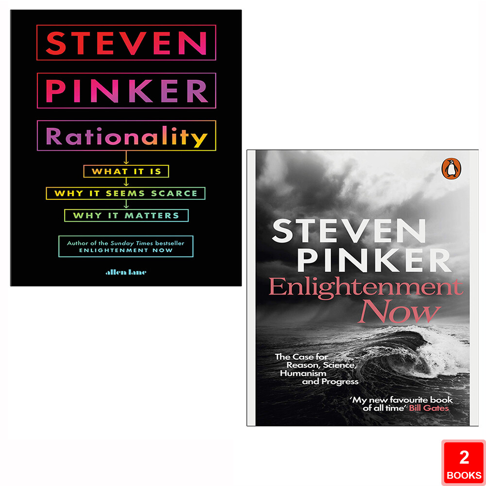 Steven Pinker Collection 2 Books Set Rationality, Enlightenment Now Case for Rea