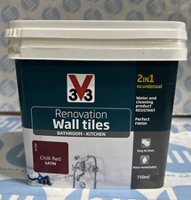 V33 Renovation Chilli red Satin Wall tile paint 0.75L **new**