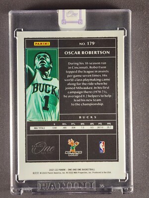 2021-22 Panini One and One #179 Oscar Robertson /99 Silver 2021-22 Panini One and One #179 Oscar Robertson /99 Silver