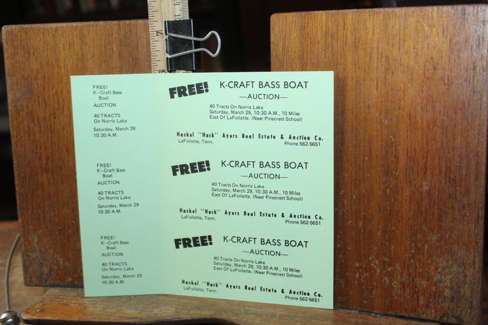 Vintage Raffle Tickets Hack Ayers Auction KCraft Boat Norris LaFollette TN eBay