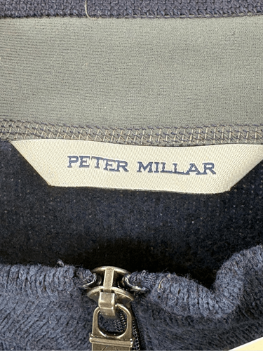 Suéter Peter Millar Corona 1/4 Cremallera Forrado de Vellón Hombres Talla XXL Azul Pullover Nuevo - Imagen 6 de 10