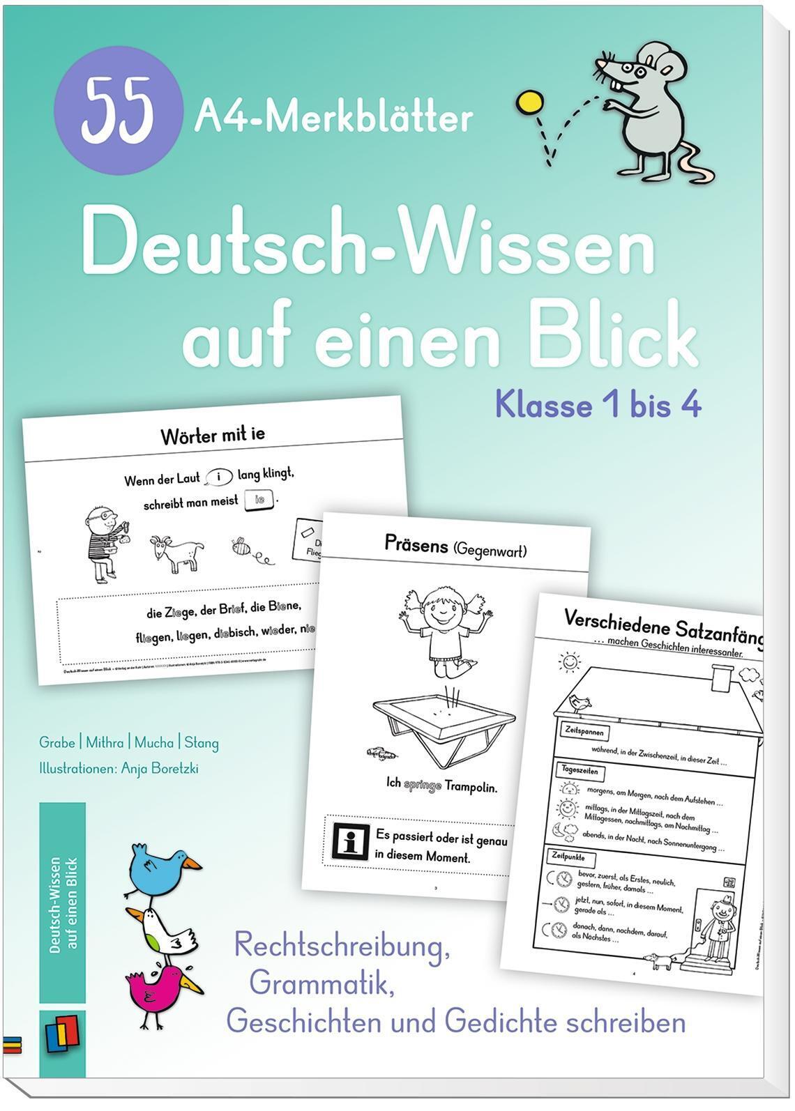 Thumbnail - 55 A4-merkblätter Deutsch-wissen Auf Einen Blick - Klasse 1 Bis 4 |