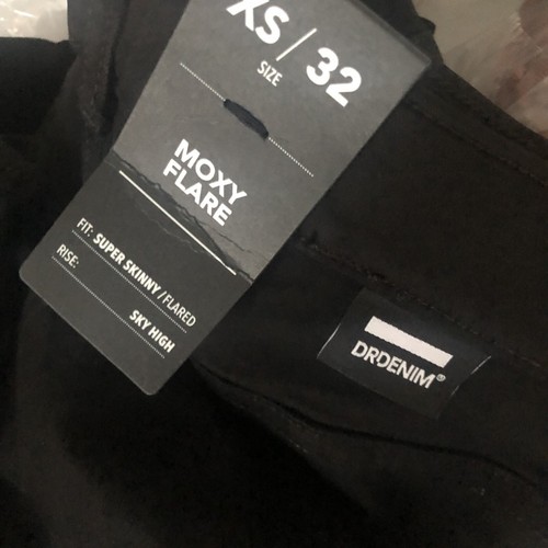 Dr. Denim Moxy Flare Jeans Black Metal High Waisted Revolve XS NWT $85 - Picture 10 of 10