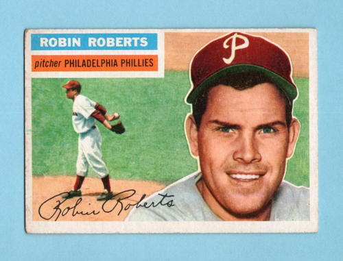 1956 Topps #180 Robin Roberts Philadelphia Phillies Baseballkarte Sehr guter Zustand/Ex