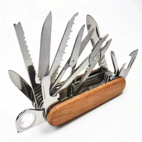 Coltello Tascabile Multifunzione 30 Funzioni Base Multiutensile Svizzero Utensili Manuale Esercito - Foto 25 di 26