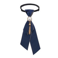 Adjustable PreTied Womens Bow Tie With Pearls Brooch School Party Prom