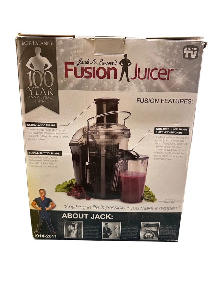 Jack LaLanne Fusion Juicer SHL90 100th Anniversary Edition Black Open Box New - Image 3 of 4